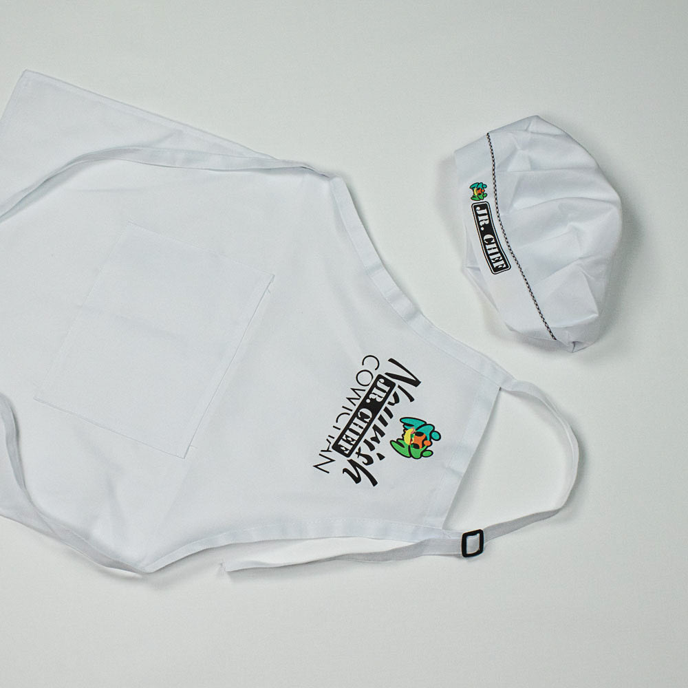 White Jr. Chef Set Hat + Apron